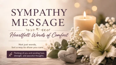 Sympathy Message: Heartfelt Words of Comfort with Candle and Flowers