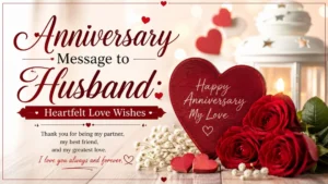 Anniversary message to husband with heartfelt love wishes