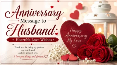 Anniversary message to husband with heartfelt love wishes