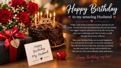 Birthday message for husband with romantic and heartfelt wishes