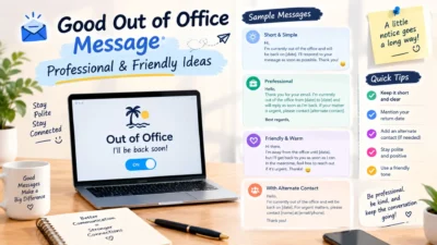 Good out of office message examples for professional and friendly work replies