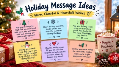 Holiday message ideas with warm, cheerful, and heartfelt wishes
