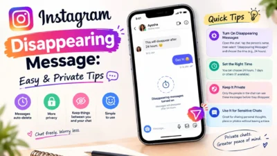 Instagram disappearing message ideas with private and temporary chat concept