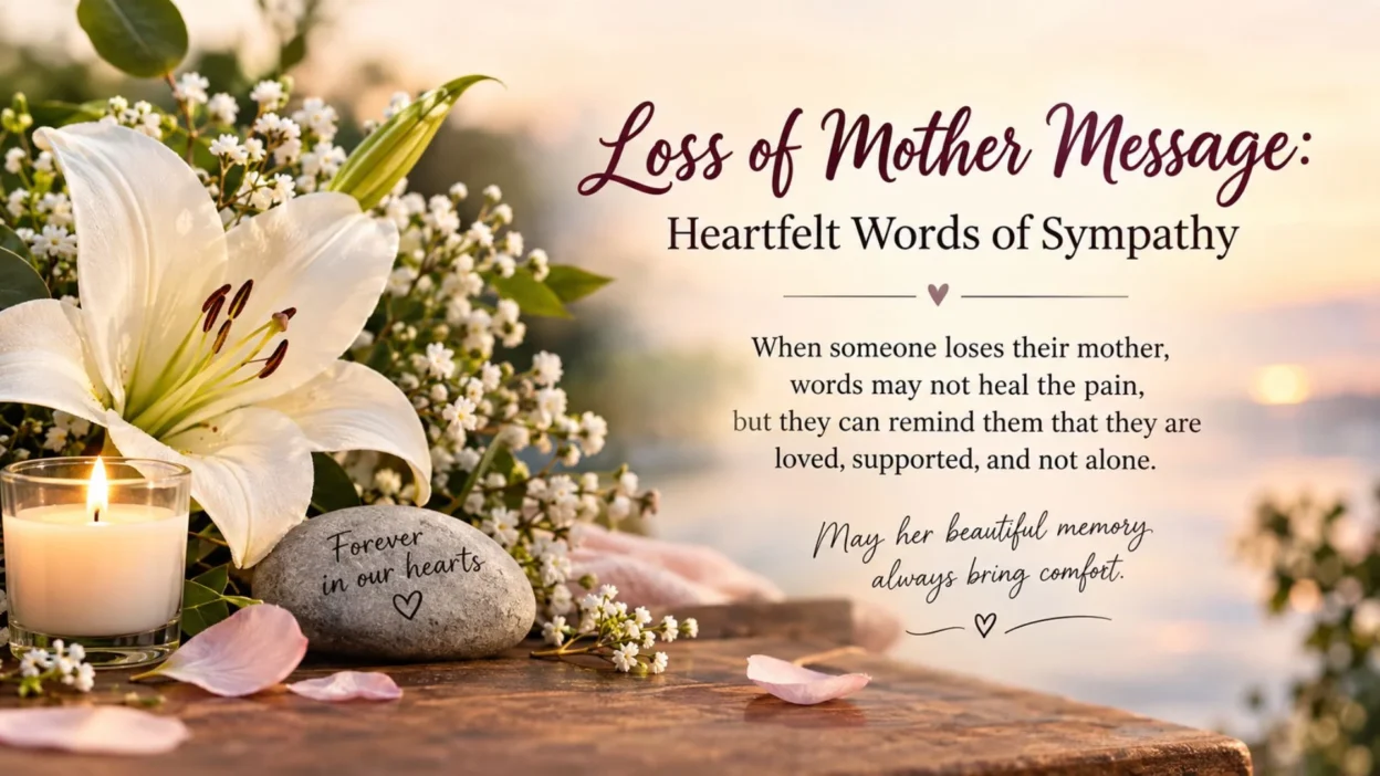 Loss of mother message with heartfelt and comforting words of sympathy