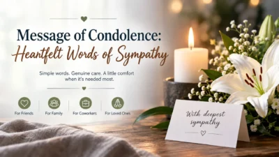 Message of condolence with heartfelt words of sympathy