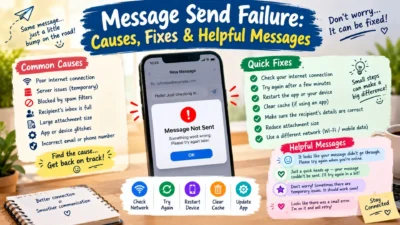 Message send failure with common causes, fixes, and helpful messages 📩