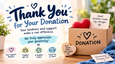 Short thank you message for donation with heartfelt words of appreciation 💙🙏