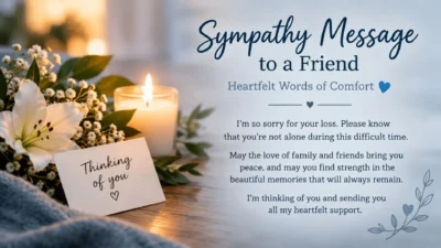Sympathy message to a friend with heartfelt words of comfort and support 💙