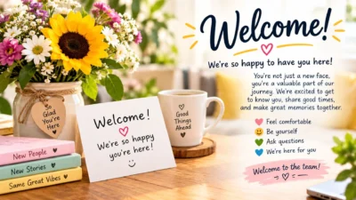 Welcome message ideas with warm, friendly, professional, and heartfelt greetings