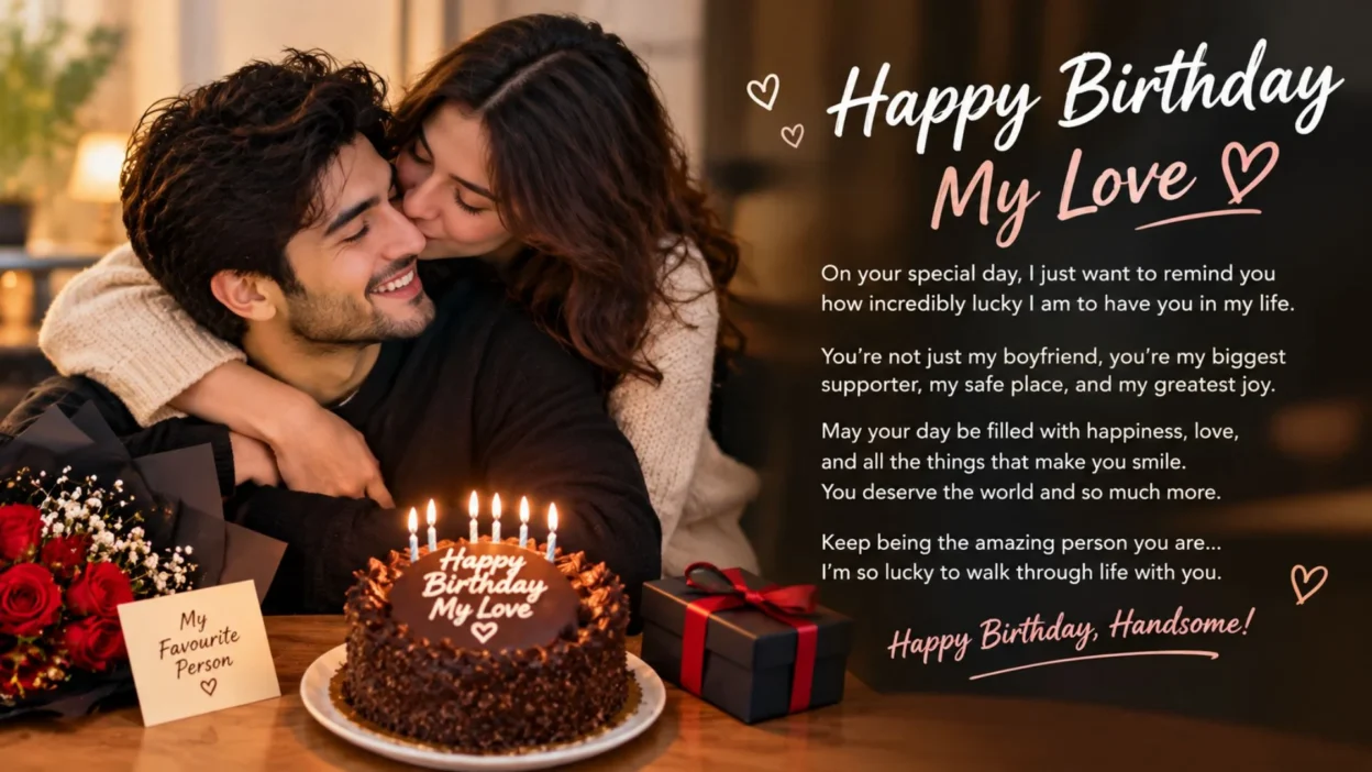 Birthday message to boyfriend with romantic, heartfelt birthday wishes ❤️🎂
