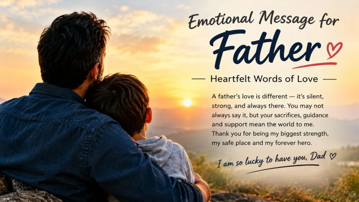Emotional message for father with heartfelt words of love, gratitude, and appreciation ❤️