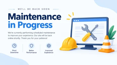 Professional maintenance message examples for websites, apps, systems, and customers